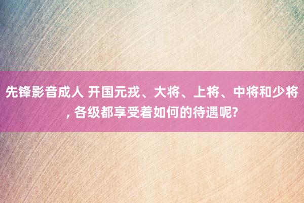 先锋影音成人 开国元戎、大将、上将、中将和少将， 各级都享受着如何的待遇呢?