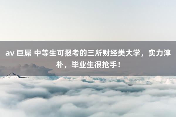 av 巨屌 中等生可报考的三所财经类大学，实力淳朴，毕业生很抢手！