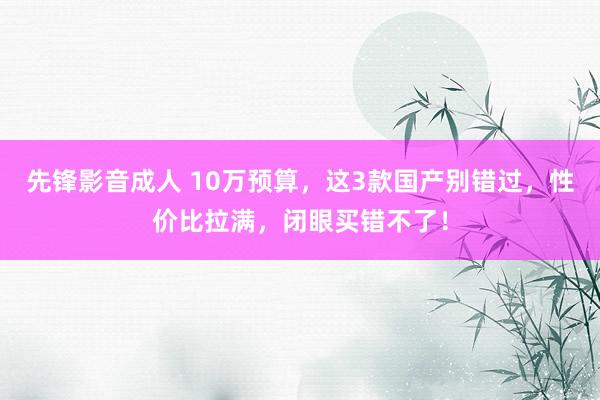 先锋影音成人 10万预算，这3款国产别错过，性价比拉满，闭眼买错不了！