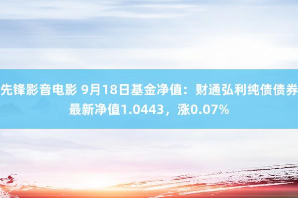 先锋影音电影 9月18日基金净值：财通弘利纯债债券最新净值1.0443，涨0.07%