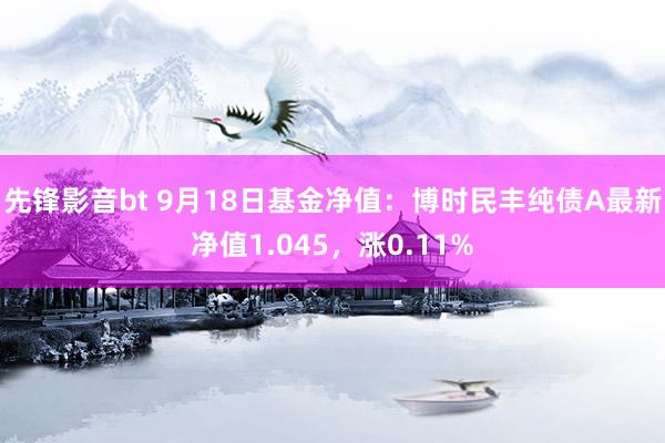 先锋影音bt 9月18日基金净值：博时民丰纯债A最新净值1.045，涨0.11%