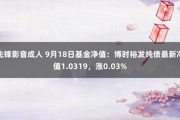 先锋影音成人 9月18日基金净值：博时裕发纯债最新净值1.0319，涨0.03%