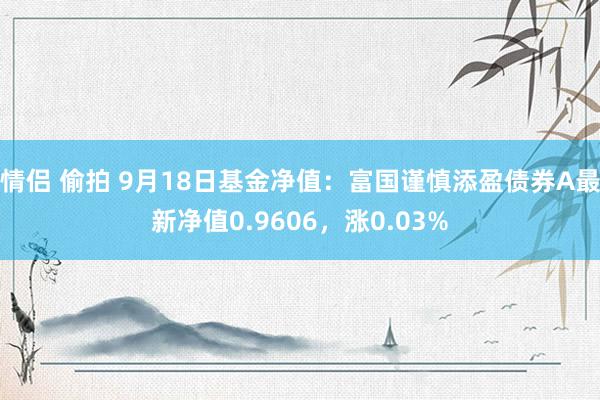 情侣 偷拍 9月18日基金净值：富国谨慎添盈债券A最新净值0.9606，涨0.03%