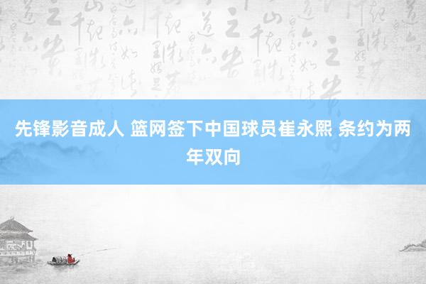 先锋影音成人 篮网签下中国球员崔永熙 条约为两年双向