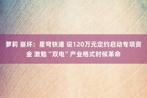 萝莉 崩坏：星穹铁道 设120万元定约启动专项资金 激勉“双电”产业格式时候革命