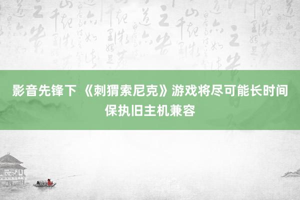 影音先锋下 《刺猬索尼克》游戏将尽可能长时间保执旧主机兼容