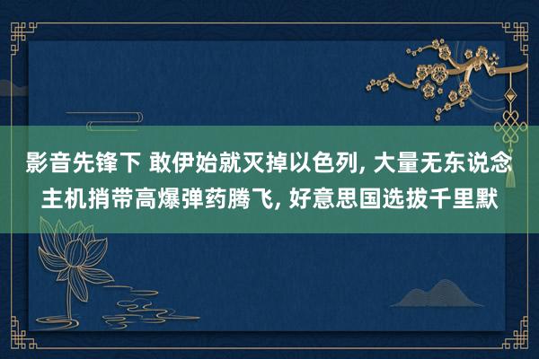 影音先锋下 敢伊始就灭掉以色列， 大量无东说念主机捎带高爆弹药腾飞， 好意思国选拔千里默