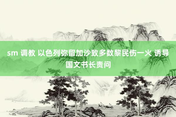 sm 调教 以色列弥留加沙致多数黎民伤一火 诱导国文书长责问