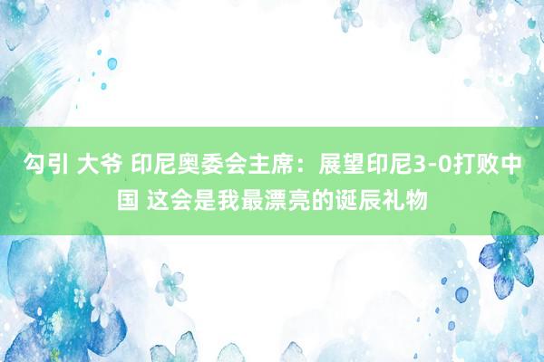 勾引 大爷 印尼奥委会主席：展望印尼3-0打败中国 这会是我最漂亮的诞辰礼物