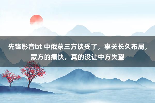 先锋影音bt 中俄蒙三方谈妥了，事关长久布局，蒙方的痛快，真的没让中方失望