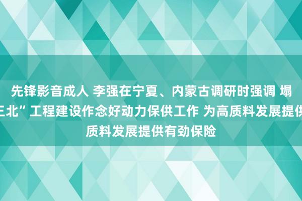 先锋影音成人 李强在宁夏、内蒙古调研时强调 塌实鼓动“三北”工程建设作念好动力保供工作 为高质料发展提供有劲保险