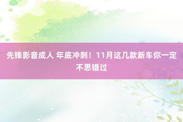 先锋影音成人 年底冲刺！11月这几款新车你一定不思错过