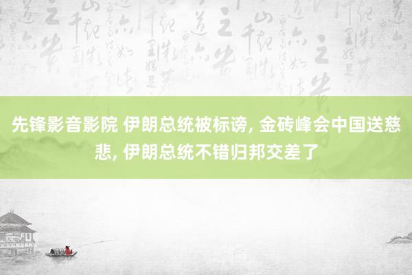 先锋影音影院 伊朗总统被标谤， 金砖峰会中国送慈悲， 伊朗总统不错归邦交差了