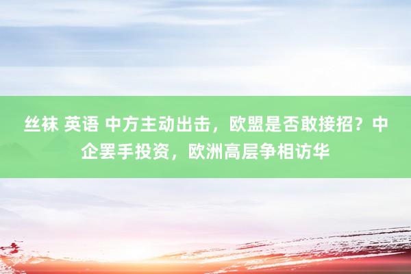 丝袜 英语 中方主动出击，欧盟是否敢接招？中企罢手投资，欧洲高层争相访华