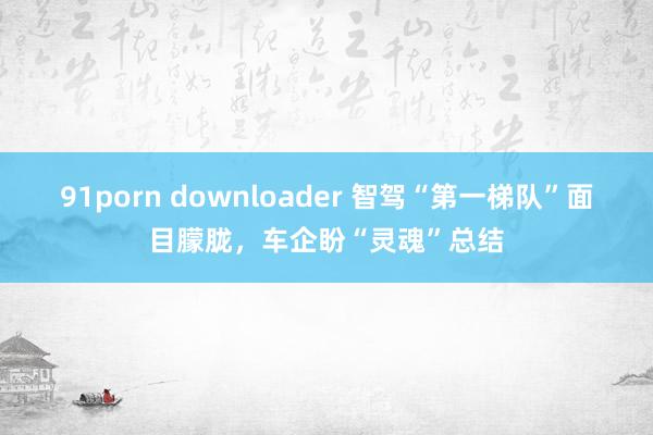 91porn downloader 智驾“第一梯队”面目朦胧，车企盼“灵魂”总结