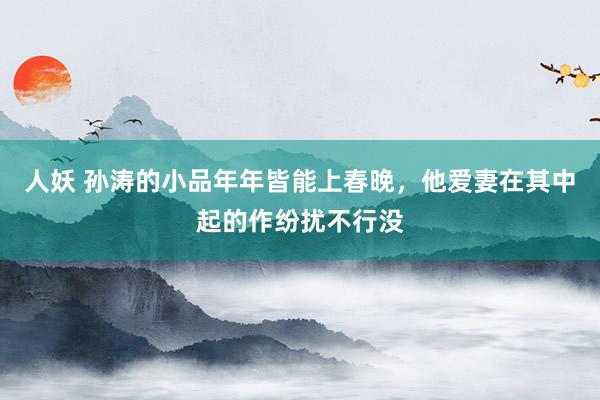 人妖 孙涛的小品年年皆能上春晚，他爱妻在其中起的作纷扰不行没